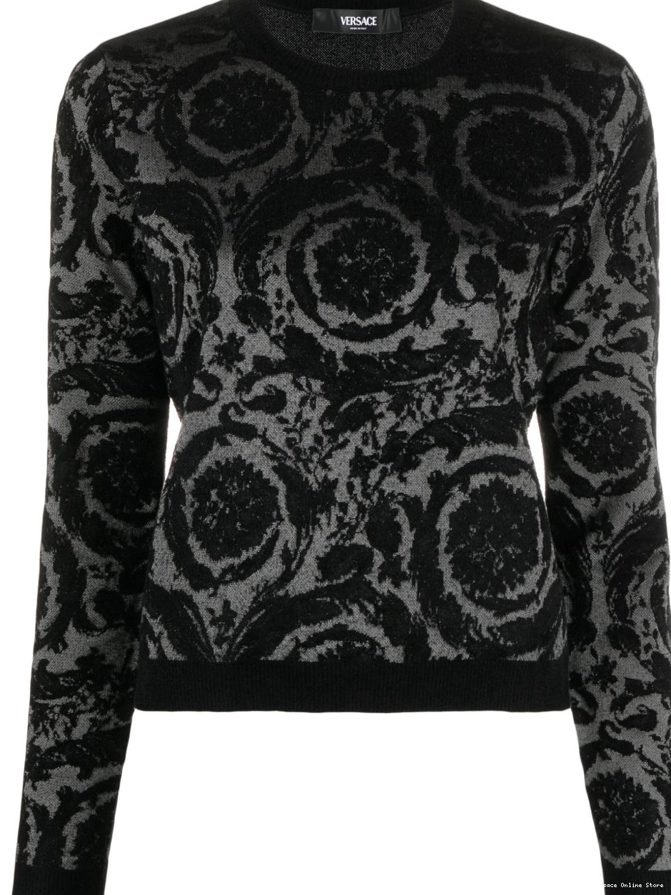 Affordable Women jumper Barocco-jacquard chenille flocked Versace 0722
